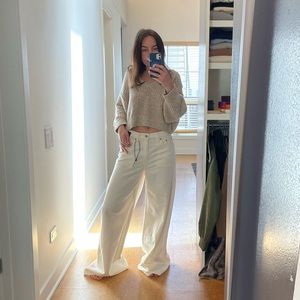 Levi’s Extra Flood Jeans Size: 25 in color “It’s Ecru Time” they’re white